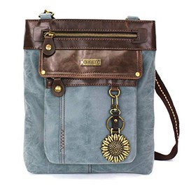 CHALA GEMINI Crossbody PU Leather Messenger Bag Indigo - Sunflower
