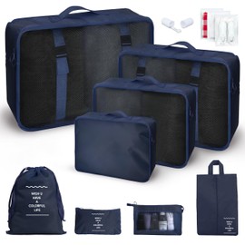 Aysthetics 9 Pcs Packing Cubes for Suitcase with 3 zipper bags, Travel Luggage Packing Organizers for Backpack, Waterproof Travel Essentials Bag, Travel Accessories