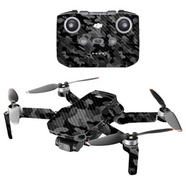 MIGHTY SKINS MightySkins Carbon Fiber Compatible with DJI Mini 2 Portable Drone - Black Camo | Protective, Durable Textured Carbon Fiber Finish | Easy to Apply and Change Styles | Made in The USA