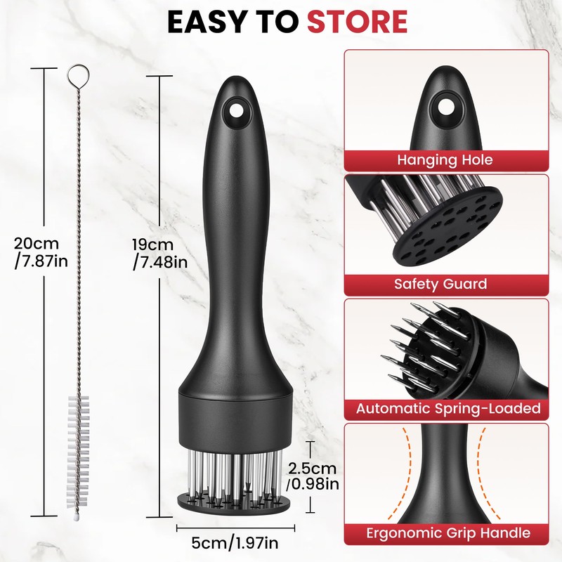 Meat Tenderizer Tool for Steak Tenderizing Marinade Cooking BBQ Grilling