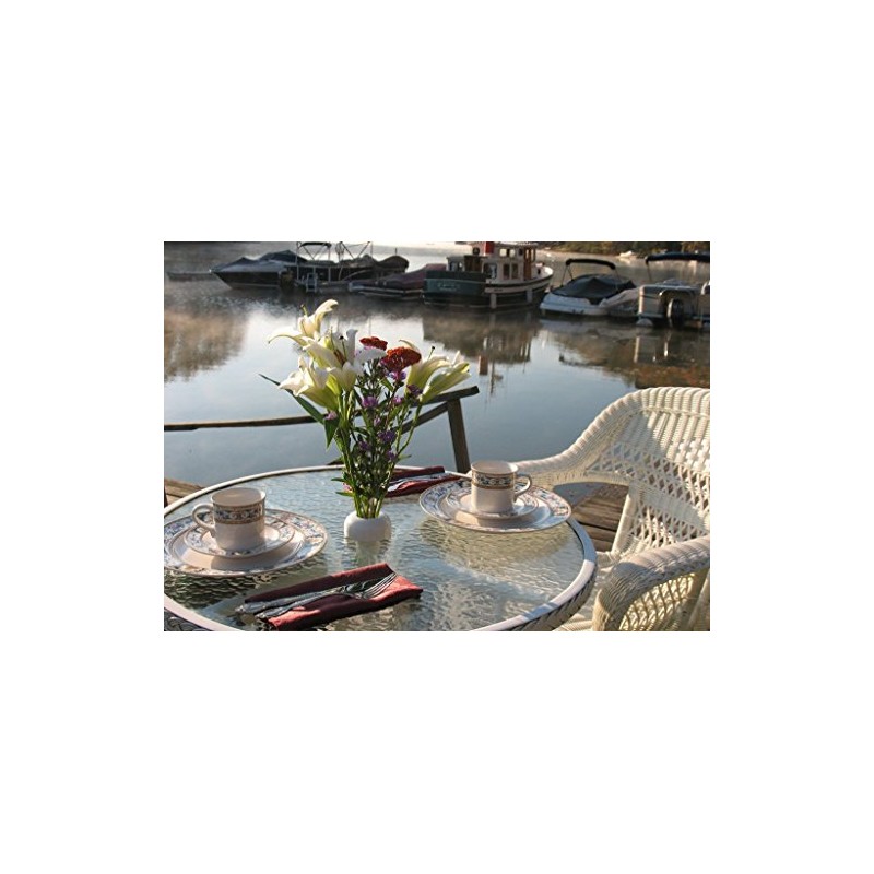 NoBrella Flower Vase Patio Table Umbrella Hole Insert, Black