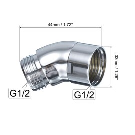 QUARKZMAN Shower Shut-off Valve G1/2 Brass Shower Flow Control Valve 135 Degree Angle Adapter Connection Water Flow Control Valve Regulator for Hand Shower