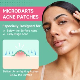 TEAWOO 36-Count Microdart Acne Patches, Hydrocolloid Pimple Patches with Salicylic Acid & Madecossoside – Microdart Zit Patches for Deep Blemishes & Early Stage Acne