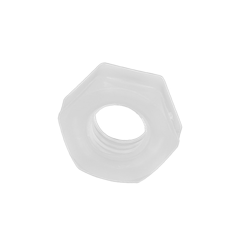 50Pcs Hex Nuts Plastic Environmental Protection Corrosion White Resistance Hexagonal