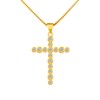 FineryGal Sparkling Gold Jesus Cross Necklace for Women CZ Cross