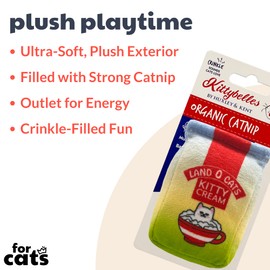 Huxley & Ket Plush Cat Toy | Land O Cats | Snack Attack Strong Catnip Filled Cat Toy | Plush Interactive Kitten and Cat Toy with Catnip and Crinkle | Kittybelles