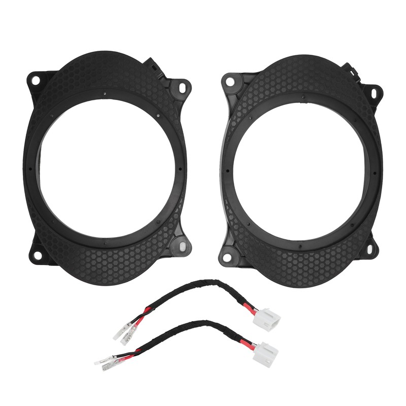2pcs 6.5inch Black Door Speaker Adapter Spacer Rings with 2
