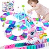 Ancitoy Unicorn Race Track Car Set for Kids, Flexible DIY