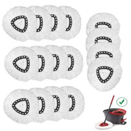 Yeeson Spin Mop Replacement Head, 16 Pack 100% Microfiber Mop Refills Spin Mop Replacements Head for Easy House Cleaning Floor Mopping