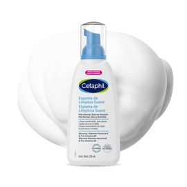Cetaphil Espuma de Limpieza Facial Suave Glicerina Piel Sensible 236 ml  Autoespumante que elimina suciedad, grasa y maquillaje sin resecar, con...   