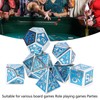 7pcs Polyhedral Dice Set Clear Number Metal Glossy Odorless Table