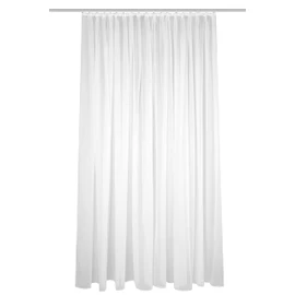 HOMEbasics Sablio 41600 Ready Made Curtain Transparent Sablé Effect Pleated Tape 1:3 cm Colour: White Number 1x 120 x 450 cm
