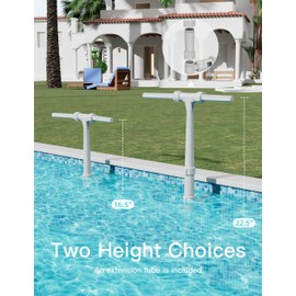 POOLHOUR Pool Fountain for Above and In-Ground Pools, Pool Waterfall with Dual Sprayer Multiple Spray Method, Adjustable Swimming Sprinkler Cooler with Extension Tube for Pool (Gary)