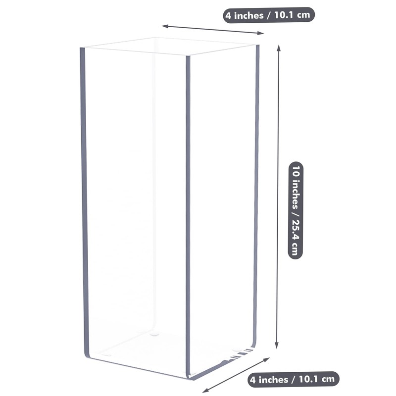 Kamehame Flower Vase Acrylic Clear Vase Tall Rectangle Vase Decorative