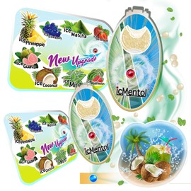 icMentol - 10 Flavours, 3 Pack Sizes Available, 200 Capsules Menthol Balls, Aroma Capsule, Aroma Balls, DIY Click Balls (2 Packs x 100 Capsules, Ice Cold Coconut Flavour)
