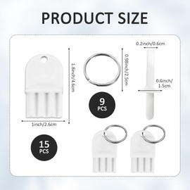 15 Pack Paper Towel Dispenser Keys, Toilet Paper Dispenser Universal Key with 9 Rings, Towel Key for Janitors, Maintenance Professionals, Hospitals, Schools
