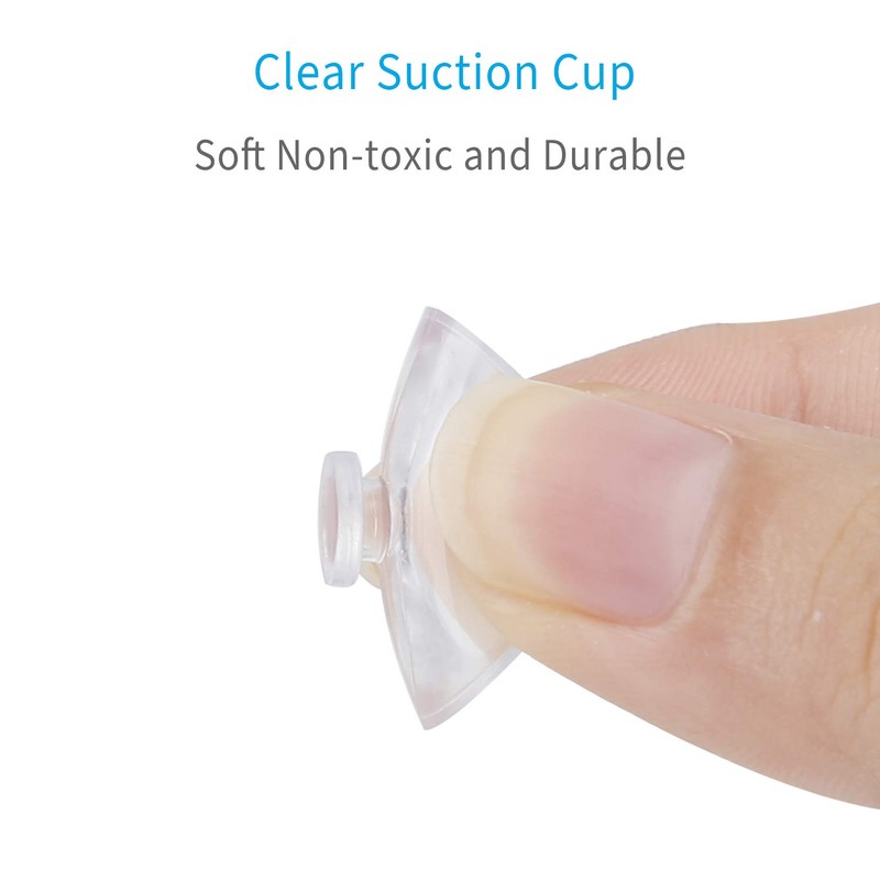 Pawfly 10 Pack Clear Suction Cups 0.8 Inch PVC Plastic