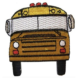 ETDesign #E03875 School Bus Embroidery Iron On Applique Patch - 1 7/8" by 1 7/8"