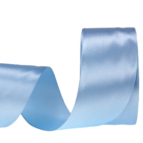 ATRBB 25 Yards 2 inches Satin Ribbon for Wedding,Handmade Bows and Gift Wrapping (Light Blue)