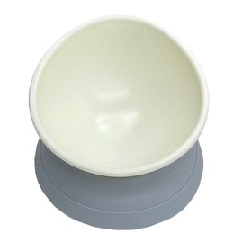 DZXZY French Bulldog Food Bowl, Slanted Tilted Pug Dog Bowl,Non-Slip Pet Feeder for Frenchie, Shih Tzu, Flat Faced Small Dogs, Puppies,Cat (Gray, M -2 Cup)