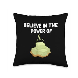 Stinky Tofu Lovers Gifts Believe in The Power of Stinky Tofu Chinese Fermented Snack Throw Pillow, 16x16, Multicolor