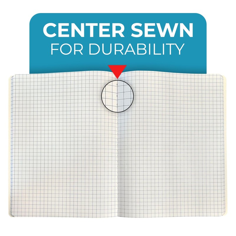 Rosmonde 12 Pack Graph Paper Composition Notebook, 200 Pages (100