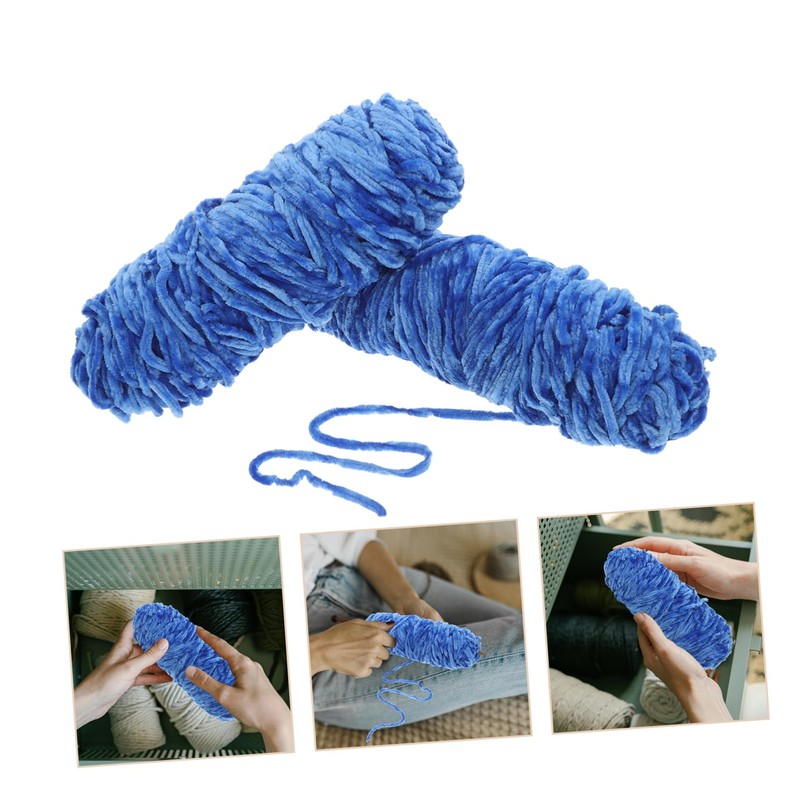 STOBOK Beginner-Friendly Chenille Yarn Knitting Crocheting Medium-Chunky Polyester Bulk Rolls