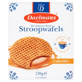 Daelmans Caramel Stroopwafels 8 Pack - Dutch Delight: Irresistibly Sweet and Gooey Waffle Treats (230g x 3)