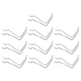 sourcing map 10Pcs Pegboard Hooks, Stainless Steel Peg Board Display Hook Metal Hanging Organizer Accessories for Garage Office Kitchen Stores, Silver