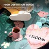 1 x Heart Coaster - Name Christian Marble Stone Texture