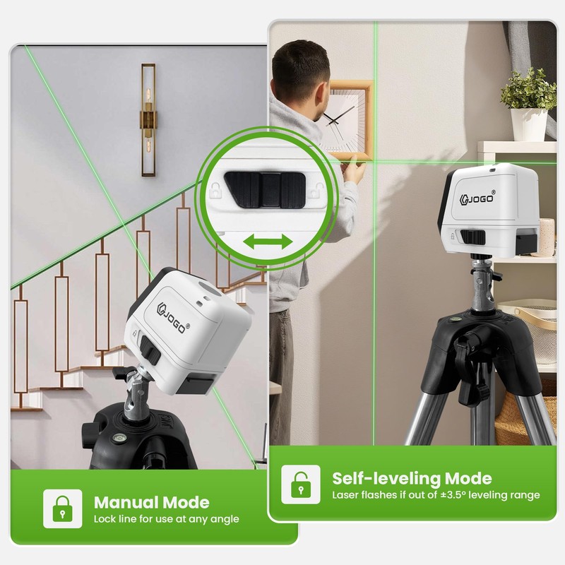G JOGO Laser Level, Self Leveling Green Cross Line Lasers,
