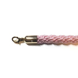 Decorative Rope Safety Queue Stanchion Barrier Rope (72" Braided Pink Gold)