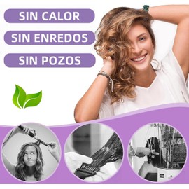 Rizos Sin Calor de Silicona, 40 Pzs Rizadores para Onda Natural, Portátil