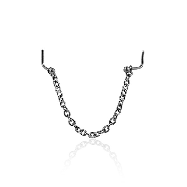 925 Sterling Silver Plated Nostril Nose Chain 3mm Nose Bone