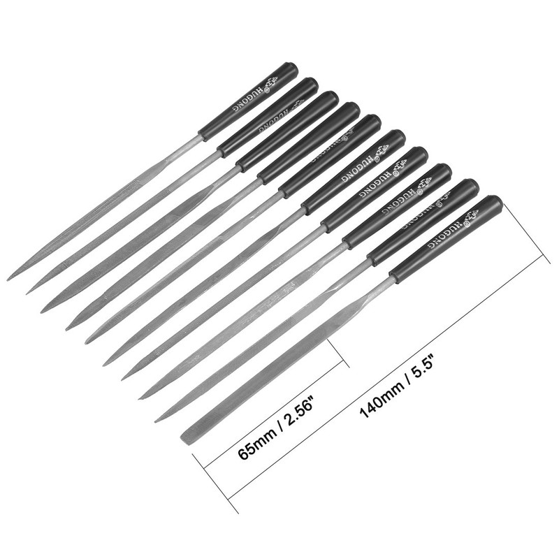Sourcingmap 10Pcs Smooth Cut Steel Needle File Set with Plastic