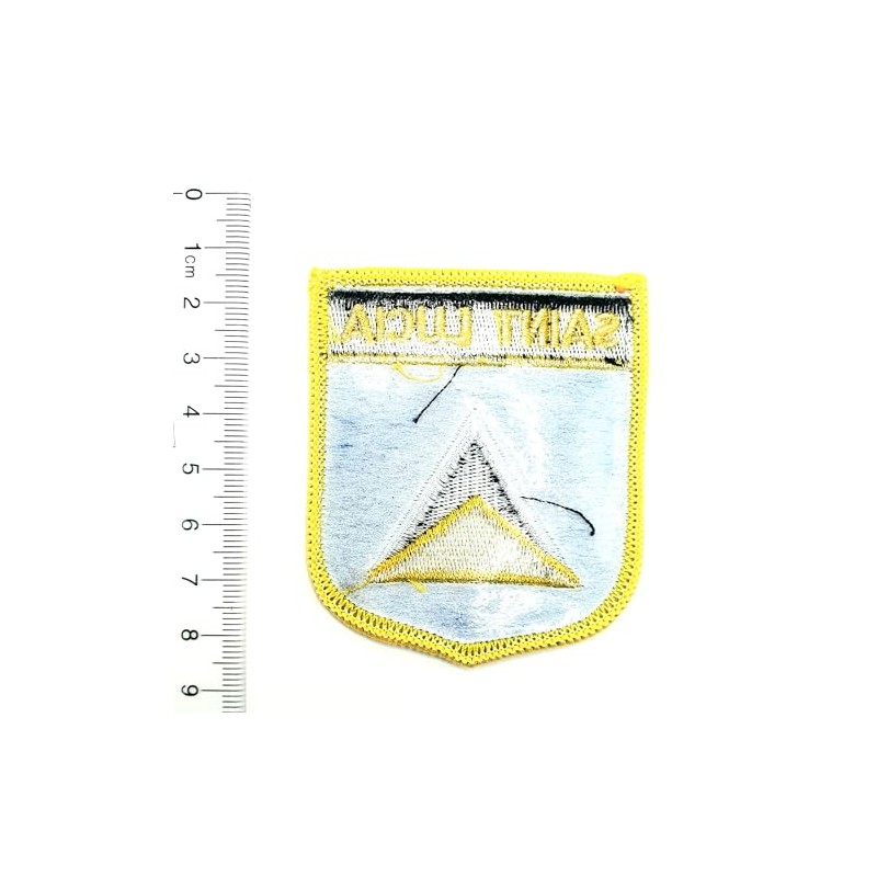 Saint Lucia Caribbean Flag Iron On Embroidered Fabric Sew On