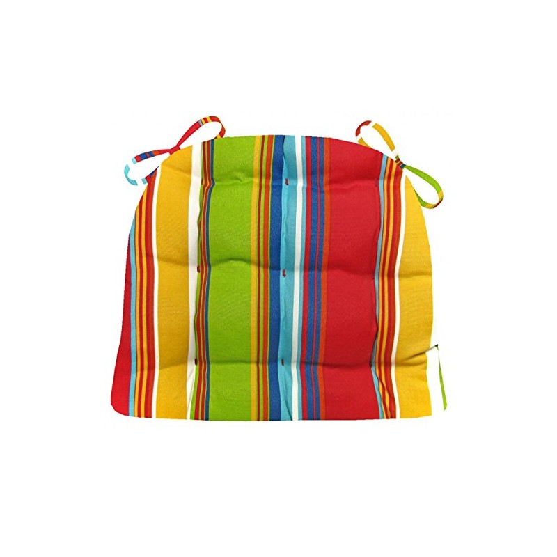 Barnett Home Decor Westport Red Dining Chair Pad with Ties