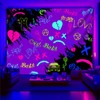PSYHILAR Lil Peep Tapestry Blacklight, Rapper UV Flag Black Light