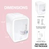 Cooluli CL4L2WM-E Glow 4L Mini Fridge, 4 Liter, White Mirror