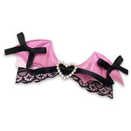 TK.tech Mine Type Hair Accessory, Subcal Mine, Angel, Bat Feather, Pearl Heart, Dark Cute, Hair Clip, For Live Activities (Black x Pink)