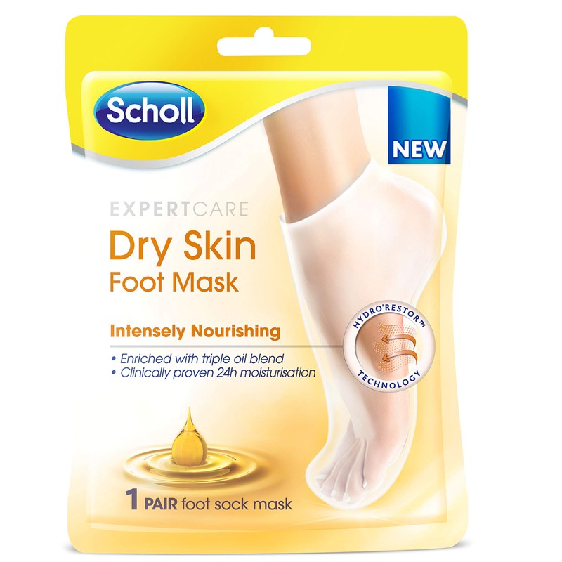 Scholl Foot Mask Triple Oil, Six Pairs, One Size