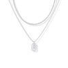 PAVOI Rhodium Plated Cubic Zirconia Letter Pendant Layered Necklace |