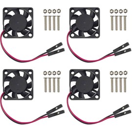 AOICRIE 4Pcs for Raspberry Pi 4 Quiet Fan, DC 5V 3.3V Brushless CPU Cooling Fan with for Raspberry Pi Heatsink for Raspberry Pi 4B / 3B+ / 3B/ Zero/Zero W or Other Robot Project