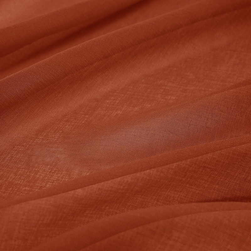 MIULEE Terracotta Linen Textured Sheer Curtains 2 Panels for Bedroom/Living