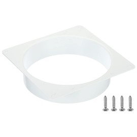 PATIKIL 8" Duct Connector Flange, Dryer Vent Wall Plate Square to Round Straight Ducting Plate for Air Heating Cooling Ventilation Exhaust Fan, White