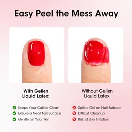 Gellen Liquid Latex for Nails, Peel Off Cuticle Guard for Nail Polish Skin Barrier Protector Nail Art Liquid Latex Tape for Manicure Home Salon 15ml Pink Cuticle Protectors Gifts for Women
