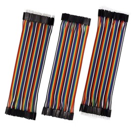 SHUXIA 120pcs Multicolored Dupont Wire,Jumper Wires,Dupont Breadboard Ribbon Cables,40pin Male to Male,40pin Female to Female,40pin Male to Male Breadboard Jumper Ribbon Cables Kit,Compatible for Arduino