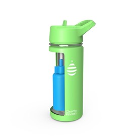 Clearly Filtered Water Bottle | Removes 220+ Contaminants, Double-Wall Insulated Stainless Steel, BPA/BPS Free, Phthalate Free, Filters Flouride Lead Chlorine (16oz, Lily Pad)