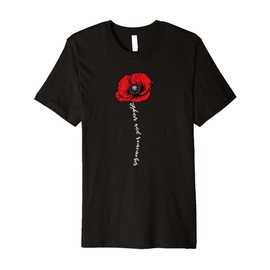 Honor remember Memorial Day Vintage Poppy Flower Patriotic Premium T-Shirt