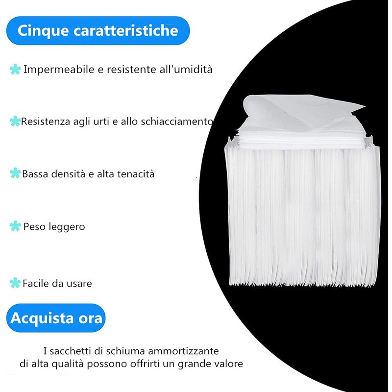 Voarge Pack of 200 Foam Bags, EPE Bag, Shock Absorption,